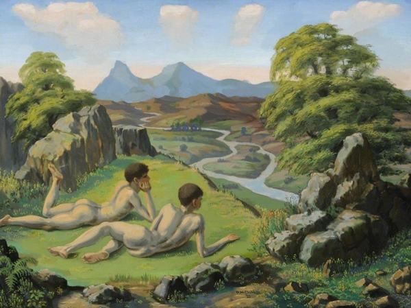 Men bathing – gay erotic paintings